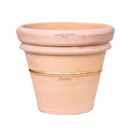 Hand-gilded terracotta pot with 22-karat gold rim – Zestasia l’origine